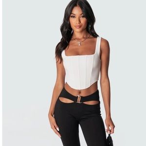 Edikted White Corset Crop Top!